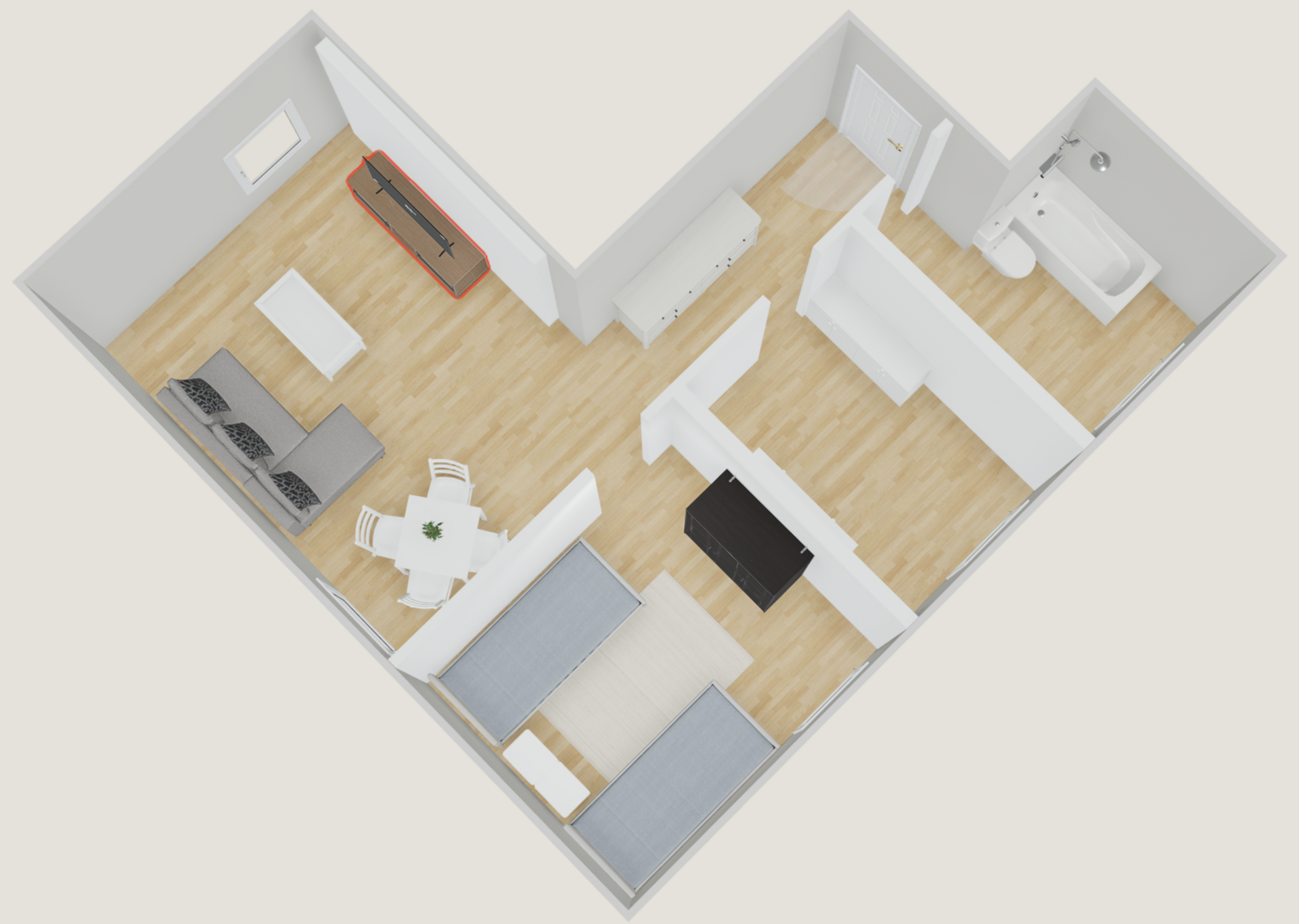 Grundriss Wohnung 1.OG links – Ansicht 2